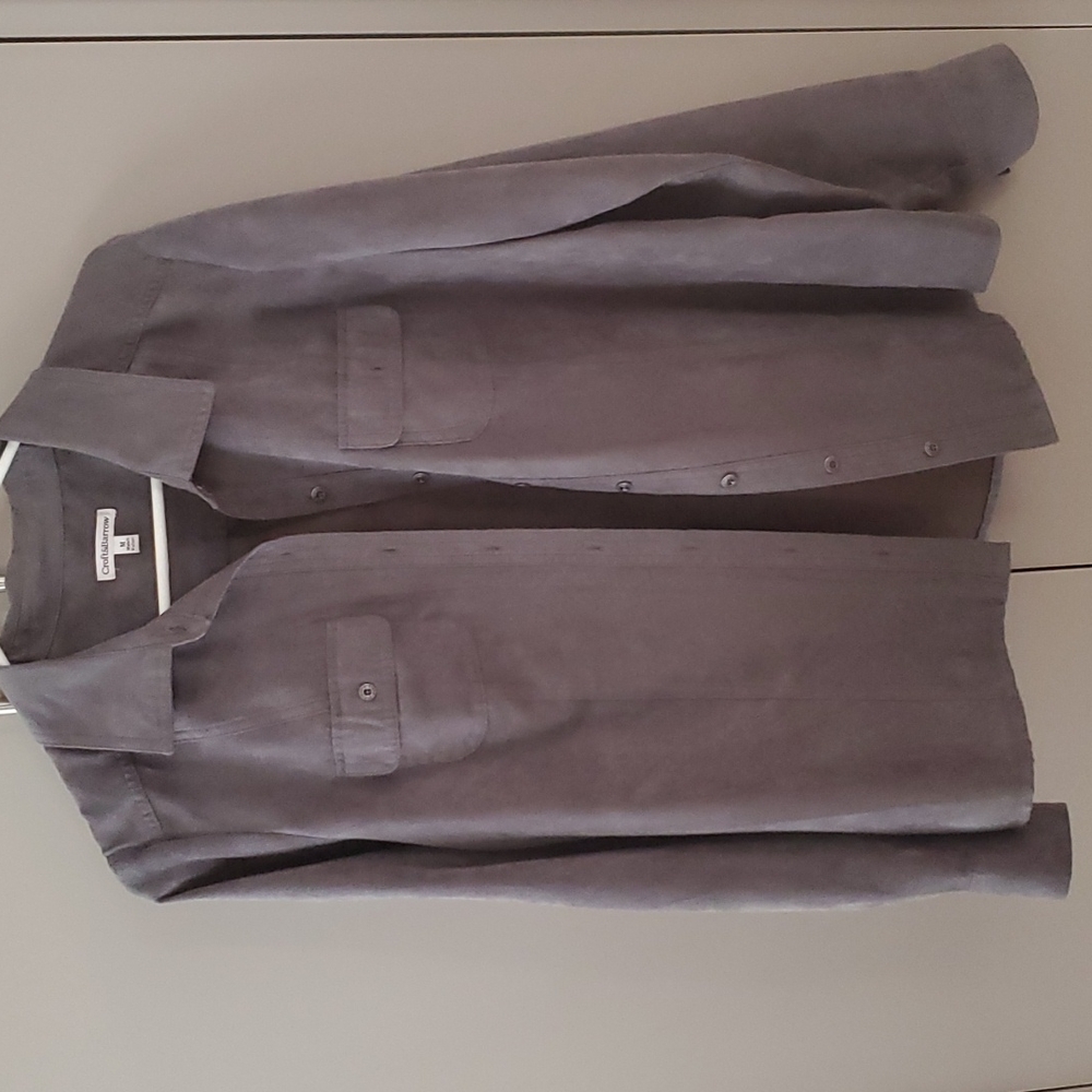 Croft&Barrow charcoal Faux Suede Grey shirt
